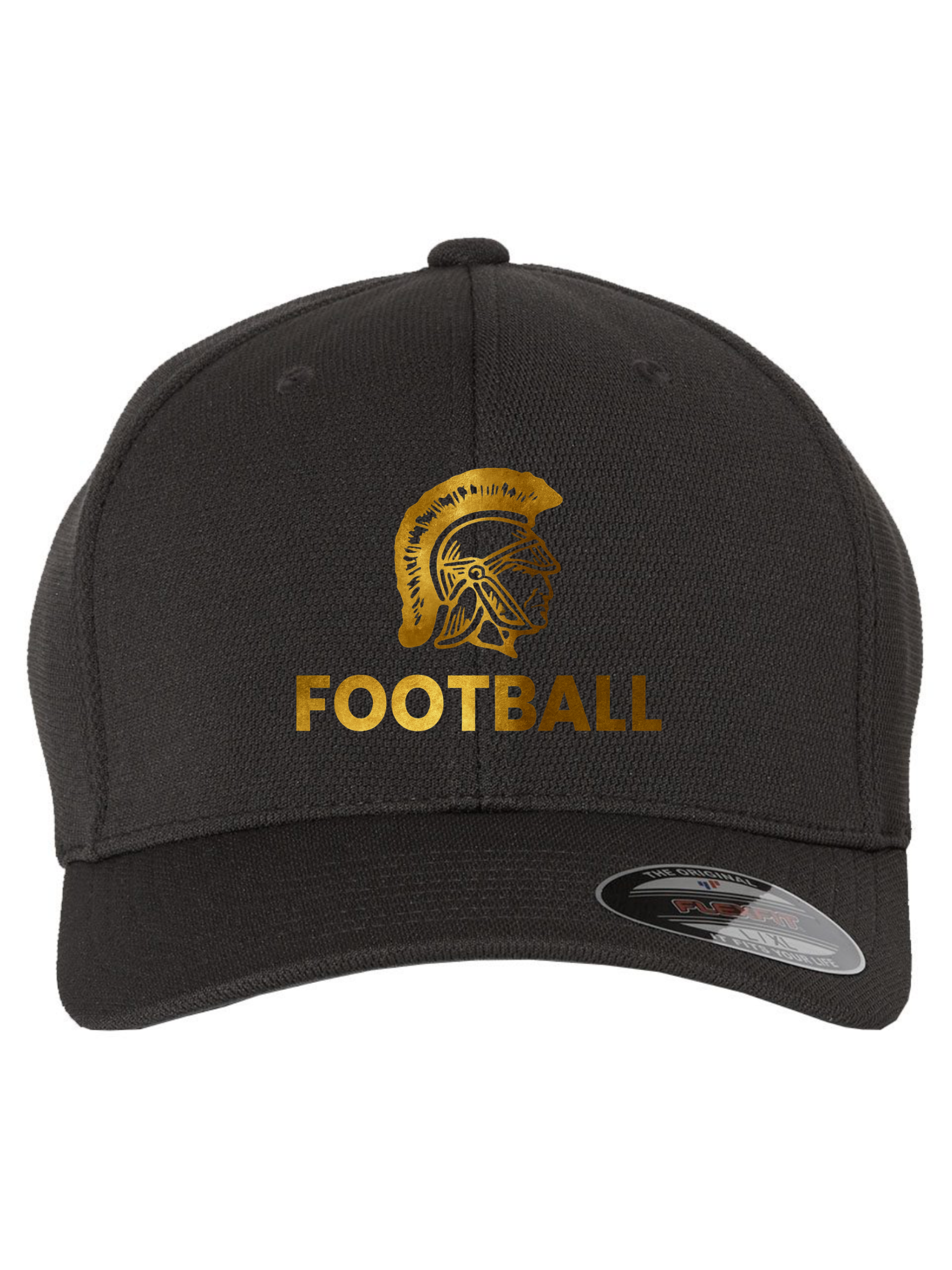 Trojan Football Fitted Hat - Black and White